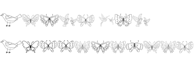 Birds and Butterflies Font Preview