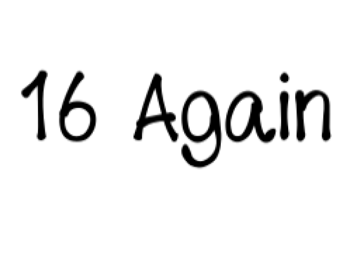16 Again Font Preview