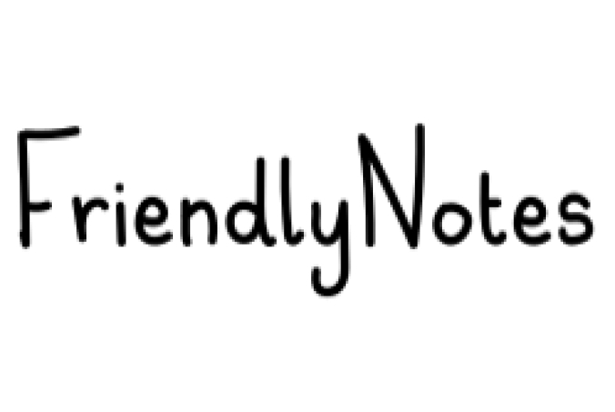 Friendly Notes Font Preview