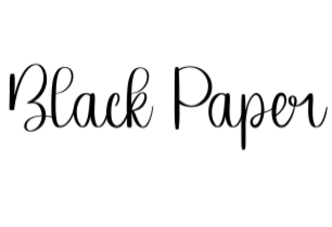 Black Paper Font Preview