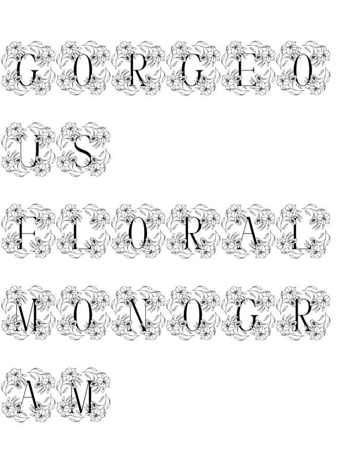 Gorgeous Floral Monogram Font Preview