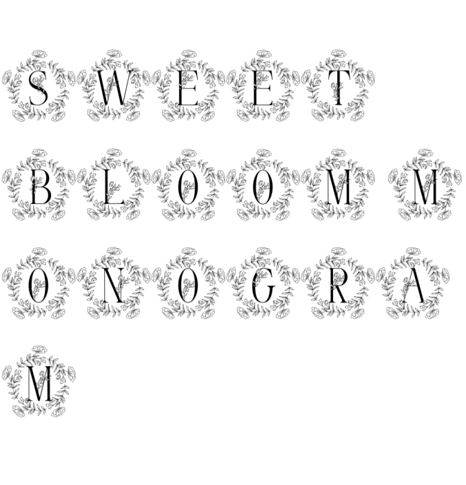 Sweet Bloom Monogram Font Preview