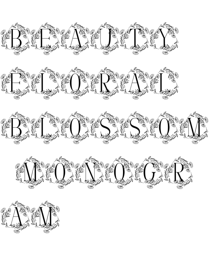 Beauty Floral Blossom Monogram Font Preview