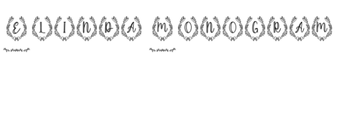 Elinda Monogram Font Preview
