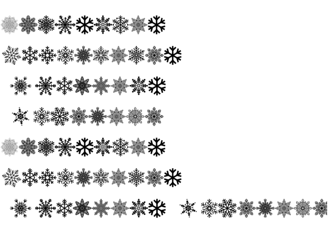 Christmas Snowflakes Font Preview