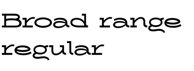 Broad Range Font Preview