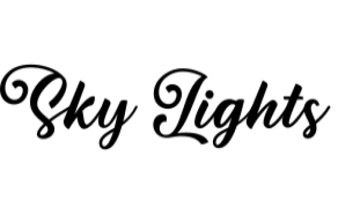 Sky Lights Script Font Preview