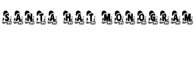 Santa Hat Monogram Font Preview