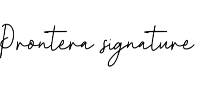 Prontera Signature Font Preview