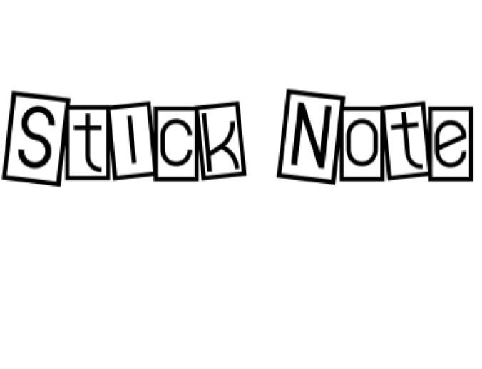Stick Note Font Preview