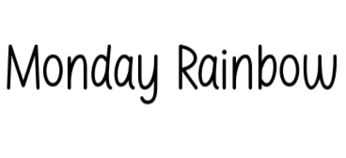Monday Rainbow Font Preview