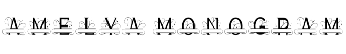Amelya Monogram Font Preview