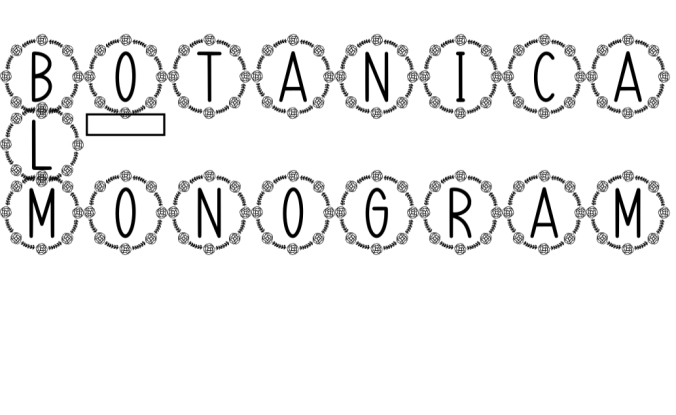 Botanical Monogram Font Preview