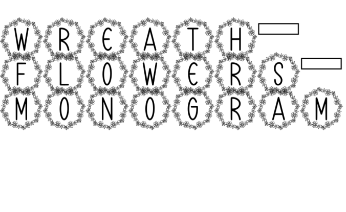 Wreath Flowers Monogram Font Preview