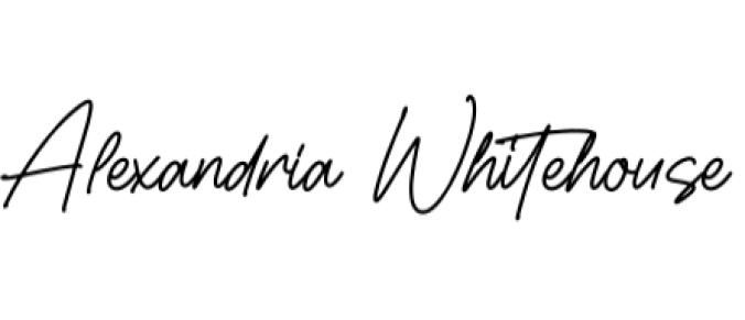 Alexandria Whitehouse Font Preview