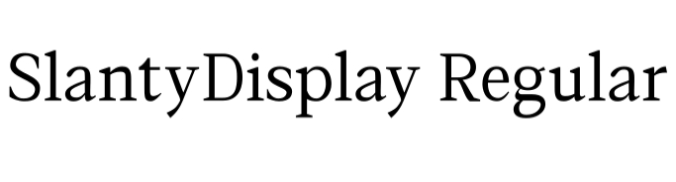 Slanty Display Font Preview
