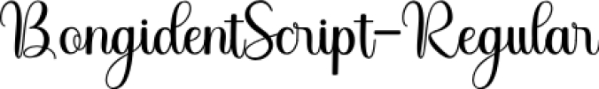 Bongident Scrip Font Preview