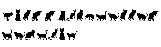 Cats Silhouettes Font Preview