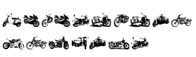 Motorcycles Font Preview