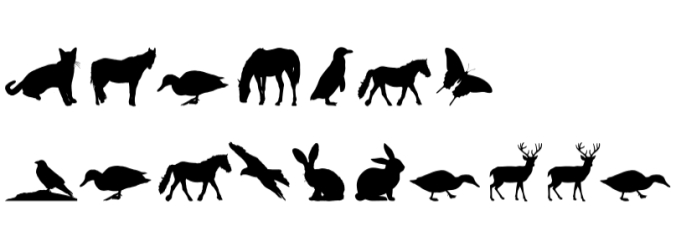 Animals Silhouette Font Preview