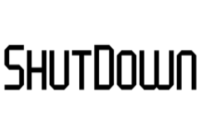 Shut Down Font Preview