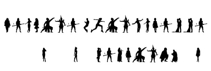 People Silhouettes 2.0 Font Preview