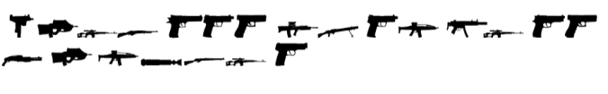 Weapons Silhouettes Font Preview