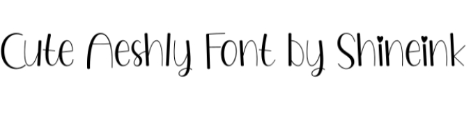 Cute Aeshly Font Preview