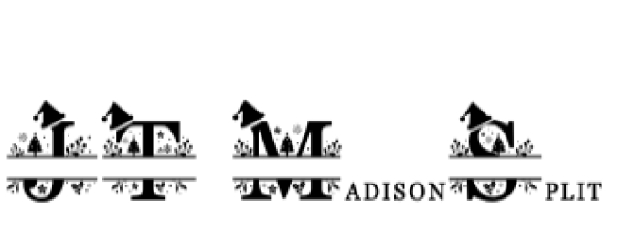 Madison Christmas Split Monogram Font Preview