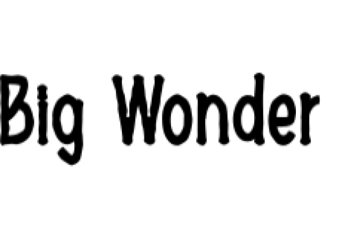 Big Wonder Font Preview