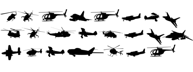 Aircrafts Silhouettes Font Preview