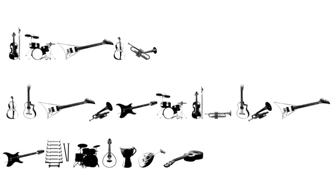 Music Instruments Font Preview