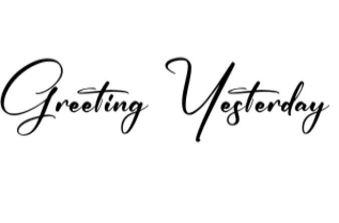 Greeting Yesterday Font Preview