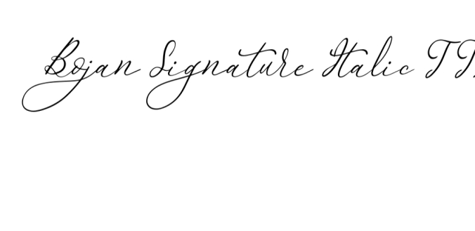 Bojan Signature Font Preview