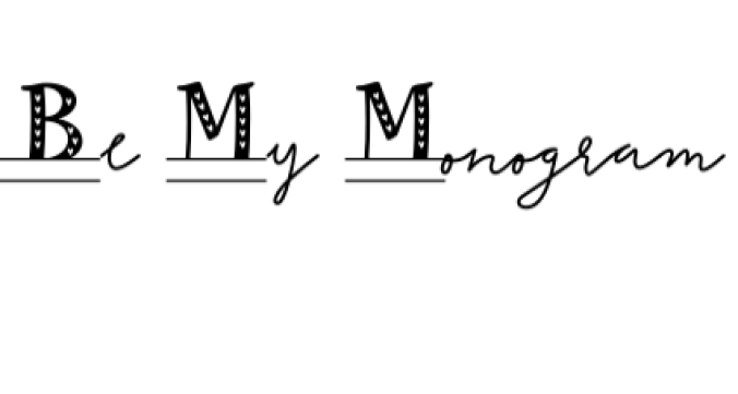 Be My Monogram Font Preview