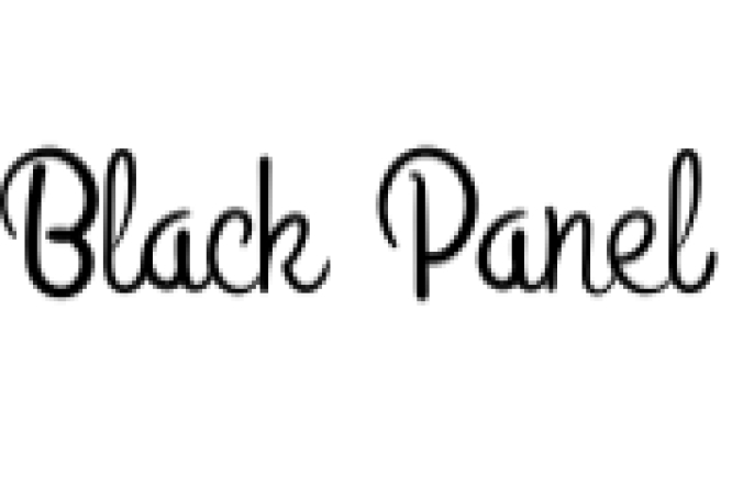 Black Panel Font Preview