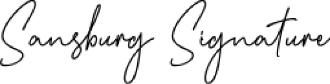 Sansburg Signature Font Preview