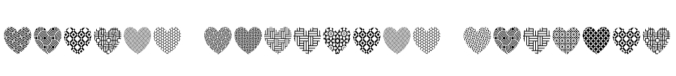 Decorated Hearts Font Preview