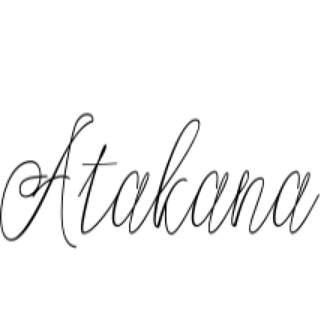 Atakana Font Preview