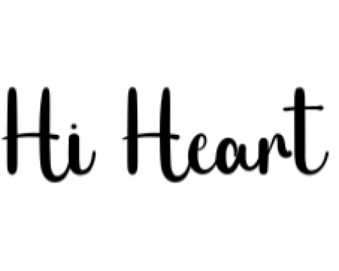 Hi Heart Font Preview