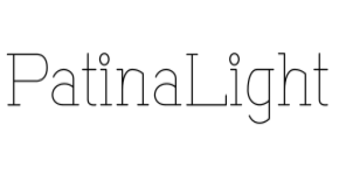 Patina Light Font Preview