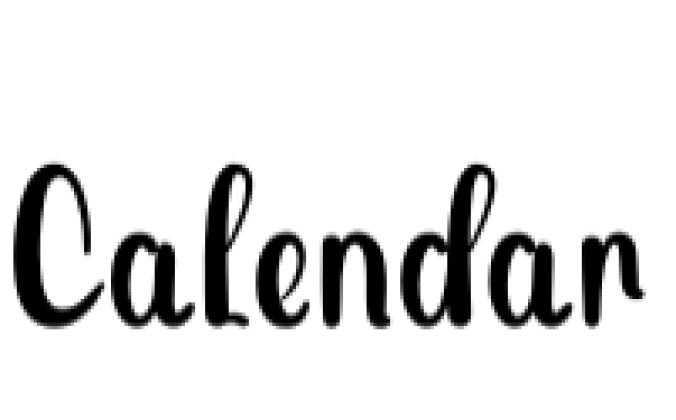 Calendar Font Preview