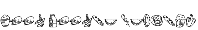 Food Doodle Font Preview