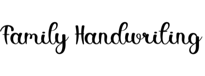 Family Handwriting Font Preview