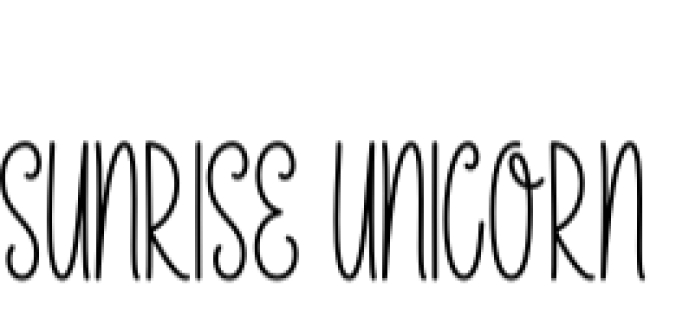 Sunrise Unicorn Font Preview