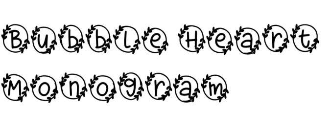Bubble Heart Font Preview