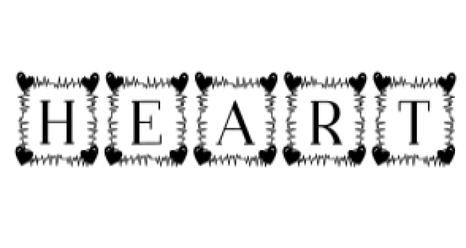 Heart Monogram Font Preview