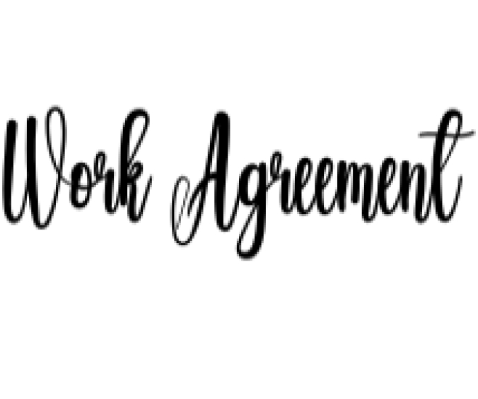 Work Agreement Font Preview