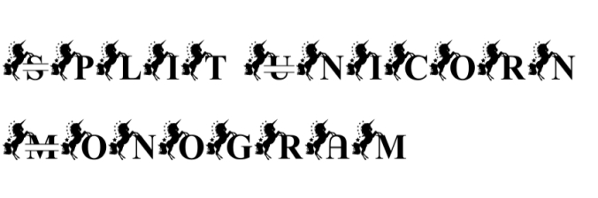Split Unicorn Monogram Font Preview