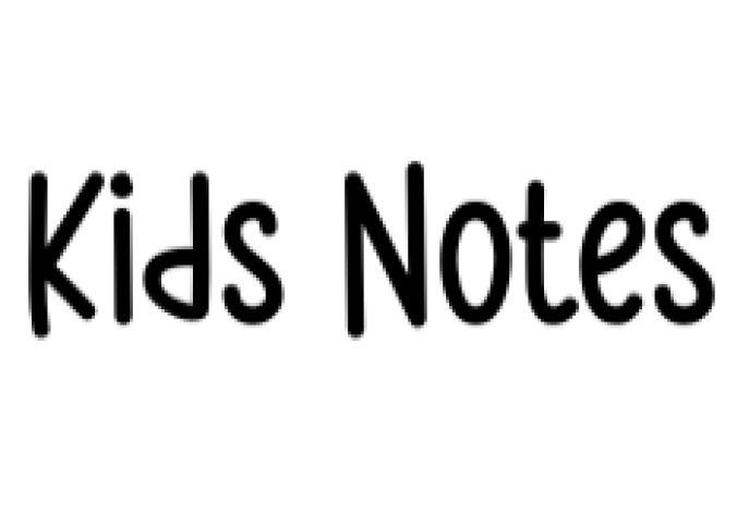 Kids Notes Font Preview
